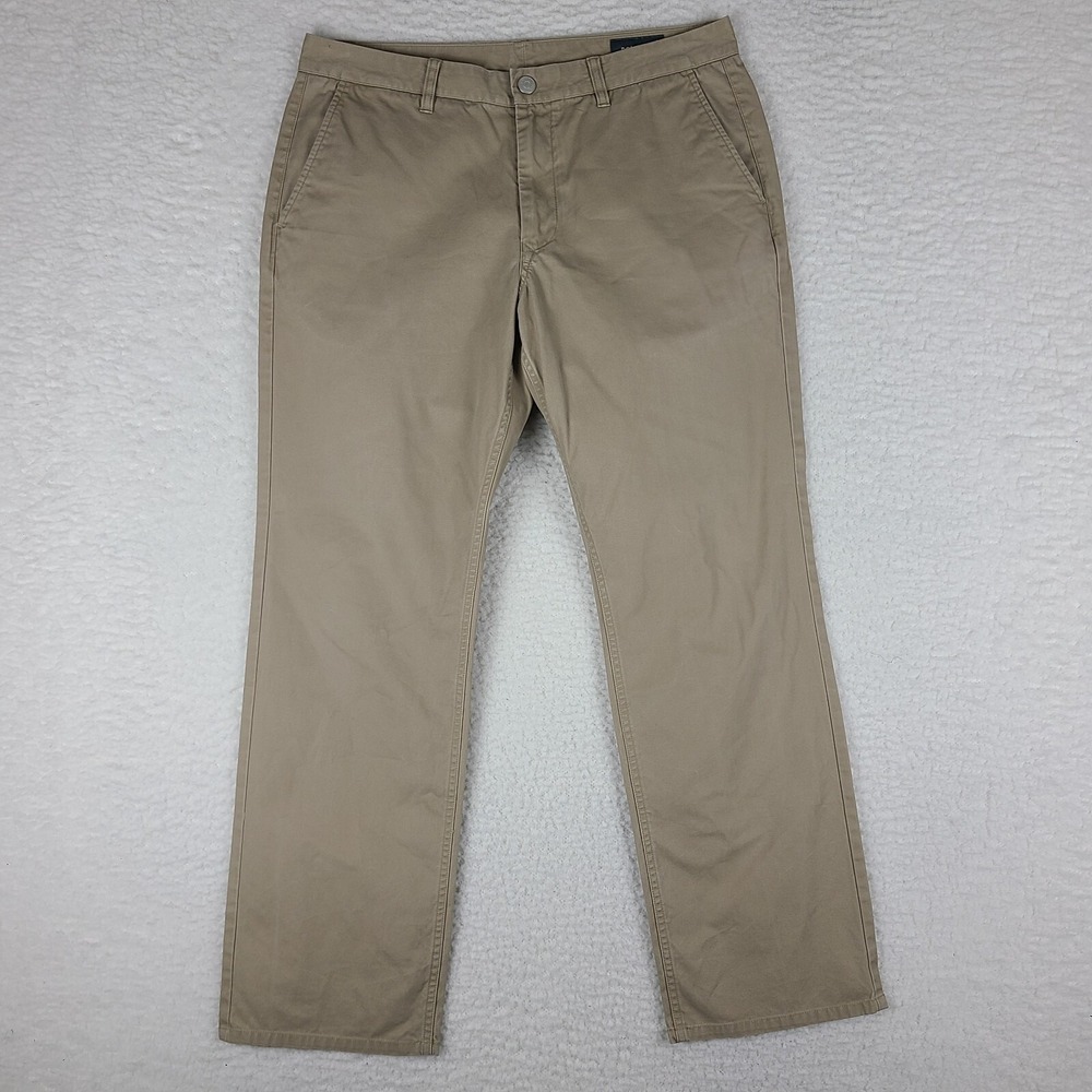 Bonobos Pants Mens 34 x 32 Beige Straight Leg Chino Khakis Trousers Slacks‎